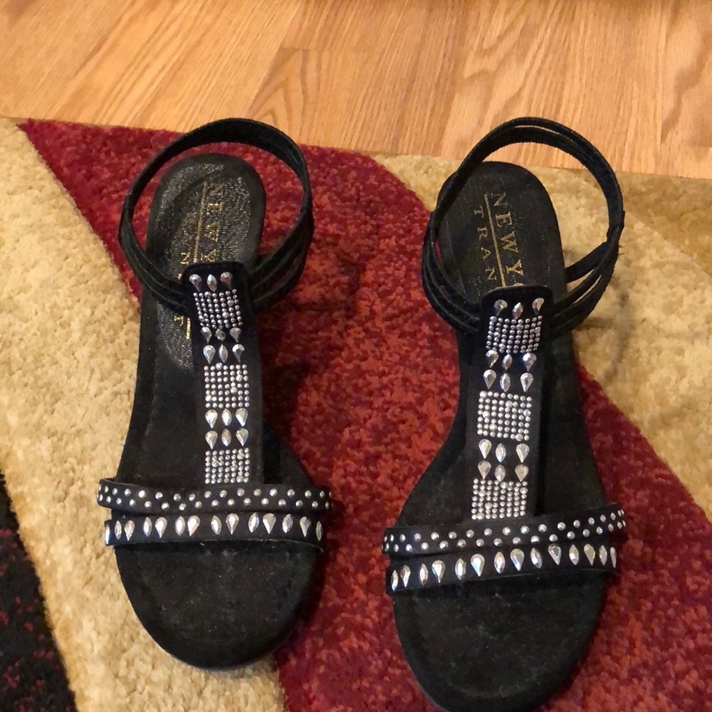 Black and silver sandals